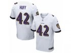 Mens Nike Baltimore Ravens #42 Marqueston Huff Elite White NFL Jersey