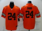 Nike Browns #24 Nick Chubb Orange Inverted Legend Limited Jersey