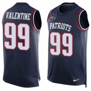 Mens Nike New England Patriots #99 Vincent Valentine Limited Navy Blue Player Name & Number Tank Top NFL Jersey