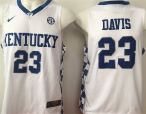 Kentucky Wildcats #23 Anthony Davis White College Basketball Jersey