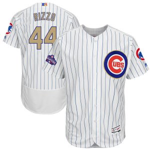 Chicago Cubs # 44 Anthony Rizzo White World Series Champions Gold Program Flexbase Jersey