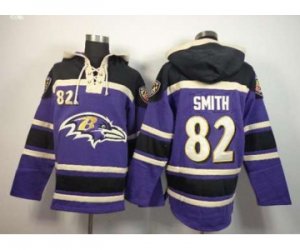 Nike nfl jerseys baltimore ravens #82 torrey smith purple-black[pullover hooded sweatshirt]