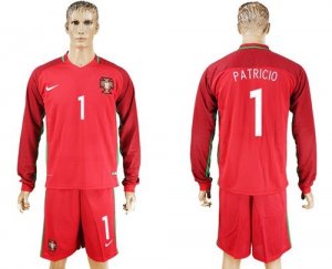 Portugal #1 Patricio Home Long Sleeves Soccer Country Jersey