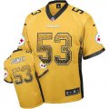 Nike Pittsburgh Steelers #53 Maurkice Pouncey Gold Jersey(Elite Drift Fashion)