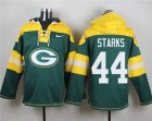 Nike Green Bay Packers #44 James Starks Green Player Pullover Hoodie