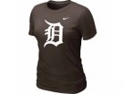 Women MLB Detroit Tigers Heathered Brown Nike Blended T-Shirt