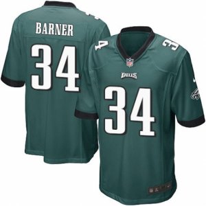 Mens Nike Philadelphia Eagles #34 Kenjon Barner Game Midnight Green Team Color NFL Jersey