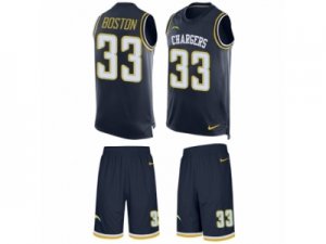 Mens Nike Los Angeles Chargers #33 Tre Boston Limited Navy Blue Tank Top Suit NFL Jersey