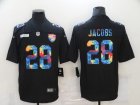 Nike Raiders #28 Josh Jacobs Black Vapor Untouchable Rainbow Limited Jersey