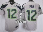 Nike Seattle Seahawks #12 Fan Grey Alternate Super Bowl XLVIII NFL Game Jersey