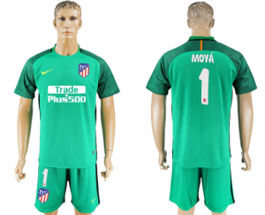 2017-18 Atletico Madrid 1 MOYA Green Goalkeeper Soccer Jersey