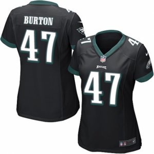 Women\'s Nike Philadelphia Eagles #47 Trey Burton Limited Black Alternate NFL Jersey