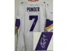 Nike jerseys minnesota vikings #7 christian ponder white[Elite signature]