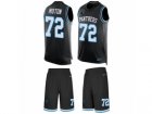 Mens Nike Carolina Panthers #72 Taylor Moton Limited Black Tank Top Suit NFL Jersey