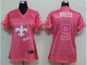 Nike Womens New Orleans Saints #9 Brees Pink Elite Jerseys