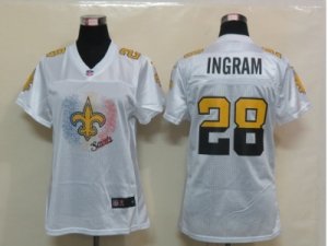 Nike Womens New Orleans Saints #28 Ingram White Jerseys