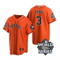 Astros# 3 Jeremy Pena Orange Nike 2022 World Series Cool Base Jersey