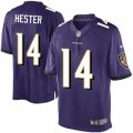 Mens Nike Baltimore Ravens #14 Devin Hester Limited Purple Team Color NFL Jersey