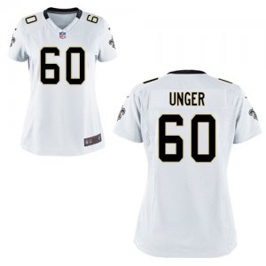 Womens New Orleans Saints #60 Max Unger White Game Jersey