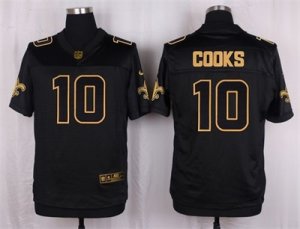 Nike New Orleans Saints #10 Brandin Cooks Black Pro Line Gold Collection Jersey(Elite)