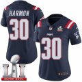 Womens Nike New England Patriots #30 Duron Harmon Limited Navy Blue Rush Super Bowl LI 51 NFL Jersey