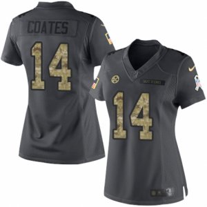 Women\'s Nike Pittsburgh Steelers #14 Sammie Coates Limited Black 2016 Salute to Service NFL Jersey