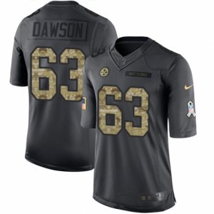 Mens Nike Pittsburgh Steelers #63 Dermontti Dawson Limited Black 2016 Salute to Service NFL Jersey