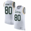 Mens Nike Green Bay Packers #80 Martellus Bennett Limited White Rush Player Name & Number Tank Top NFL Jersey