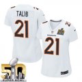 Women Nike Denver Broncos #21 Aqib Talib White Super Bowl 50 Stitched NFL Game Event Jersey