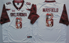 Oklahoma Sooners #6 Baker Mayfield White Portrait Number College Jersey