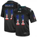 Nike Philadelphia Eagles #11 Carson Wentz Black Men Stitched NFL Elite USA Flag Fashion Jersey