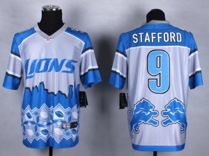 Nike Detroit Lions #9 Matthew Stafford Blue Jerseys(Style Noble Fashion Elite)