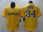 Red Sox #34 Gold Nike 2021 City Connect Replica Player Cool Base Jersey