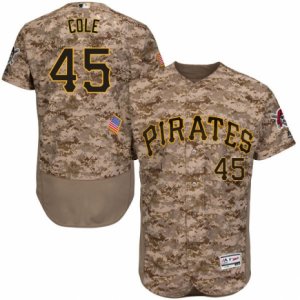 Men\'s Majestic Pittsburgh Pirates #45 Gerrit Cole Camo Flexbase Authentic Collection MLB Jersey