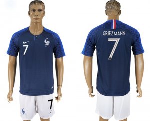 France 7 GRIEZMANN Home 2018 FIFA World Cup Soccer Jersey