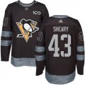 Mens Pittsburgh Penguins #43 Conor Sheary Black 1917-2017 100th Anniversary Stitched NHL Jersey