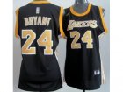 nba Women Los Angeles Lakers #24 Kobe Bryant Black Yellow Number Revolution 30 Swingman Jersey