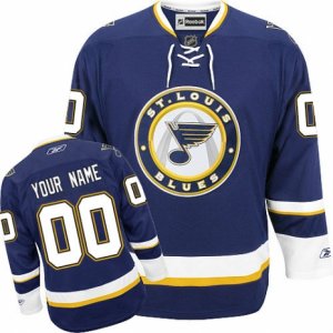 Women\'s Reebok St. Louis Blues Customized Authentic Navy Blue Third NHL Jersey