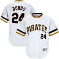 2016 Men Pittsburgh Pirates #24 Barry Bonds Throwback White Authentic Collection Jersey