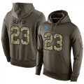 NFL Mens Nike Detroit Lions #23 Darius Slay JR Stitched Green Olive Salute To Service KO Performance Hoodie