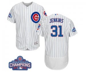 Mens Majestic Chicago Cubs #31 Fergie Jenkins White 2016 World Series Champions Flexbase Authentic Collection MLB Jersey