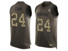 Mens Nike Baltimore Ravens #24 Brandon Carr Limited Green Salute to Service Tank Top NFL Jersey