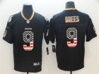 Nike Saints #9 Drew Brees Black USA Flag Fashion Limited Jersey