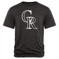 Colorado Rockies Fanatics Apparel Platinum Collection Tri-Blend T-Shirt Black