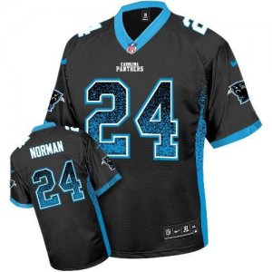 Nike Carolina Panthers #24 Josh Norman Black Team Color Men\' Stitched NFL Elite Drift Fashion Jersey