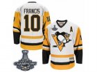 Mens CCM Pittsburgh Penguins #10 Ron Francis Premier White Throwback 2017 Stanley Cup Champions NHL Jersey
