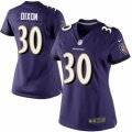 Womens Nike Baltimore Ravens #30 Kenneth Dixon Limited Purple Team Color NFL Jersey