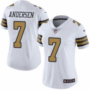 Women\'s Nike New Orleans Saints #7 Morten Andersen Limited White Rush NFL Jersey