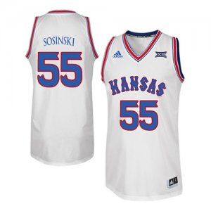 Kansas Jayhawks #55 Jame Sosinski White Throwback College Basketball Jersey