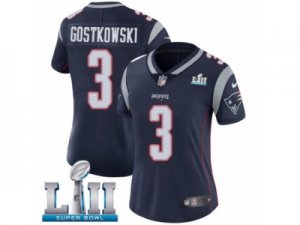 Women Nike New England Patriots #3 Stephen Gostkowski Navy Blue Team Color Vapor Untouchable Limited Player Super Bowl LII NFL Jersey